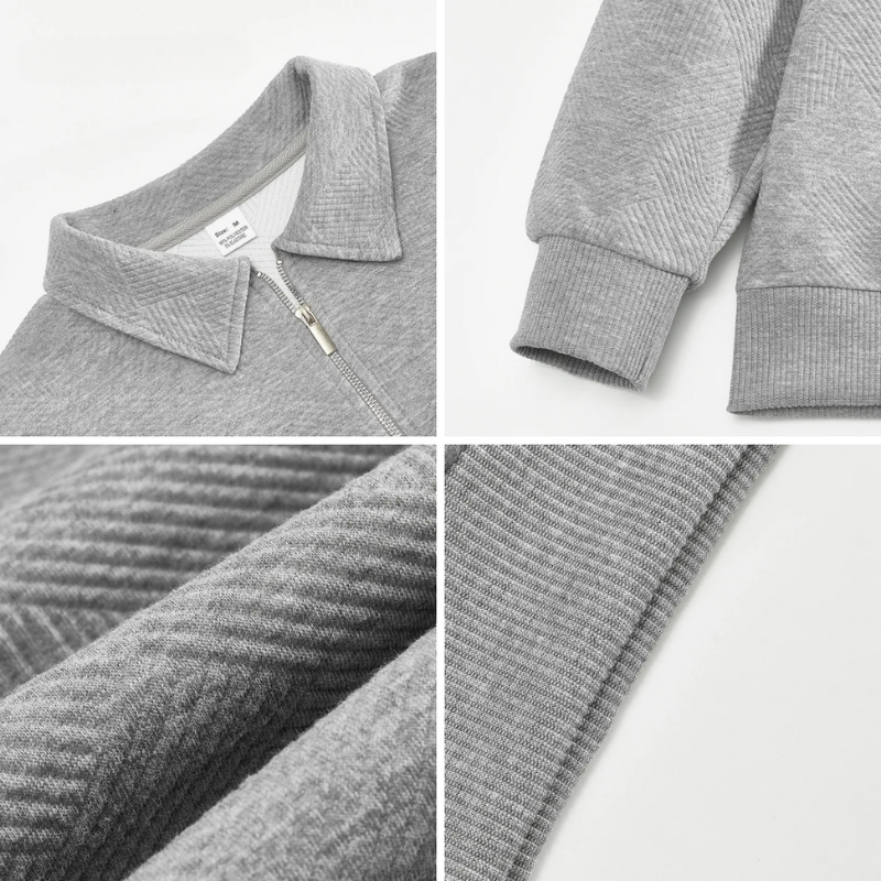 Vintage Geometric Design Sweater With Zipper